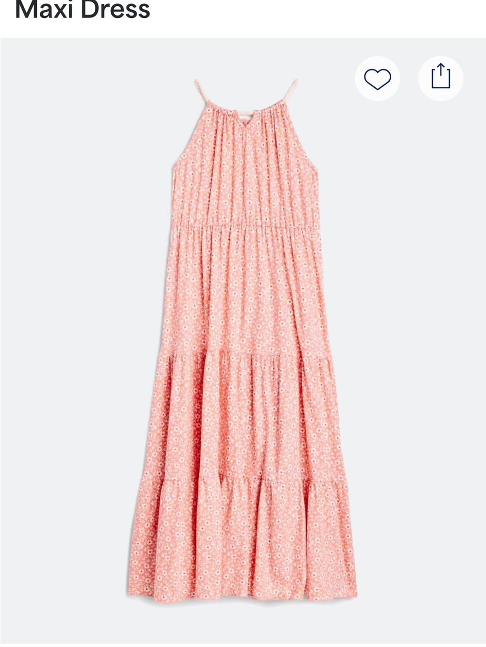 Girls' Pink Floral Tiered Maxi Dress